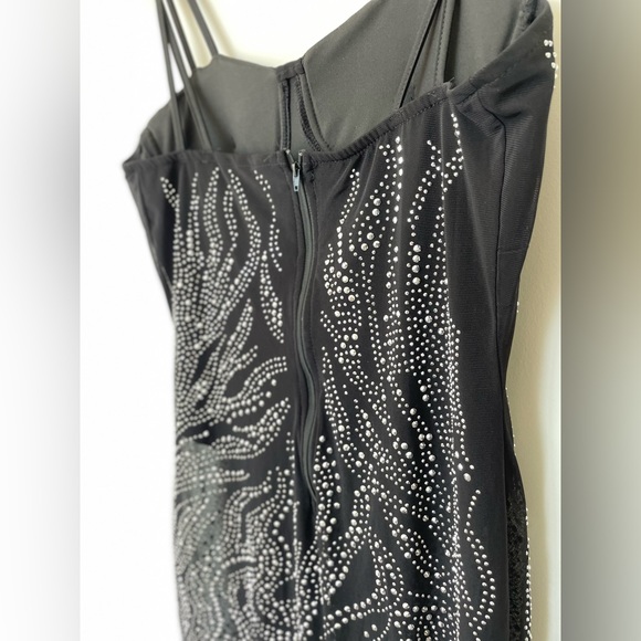 Black sheer dress with diamond studs - Picture 4 of 4